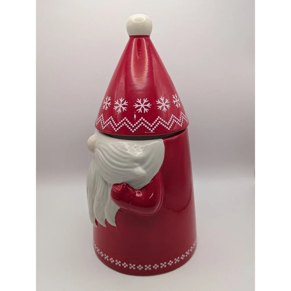 Design Pac Ceramic Santa Gnome Cookie Jar 12